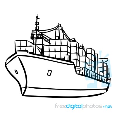 Cargo Ship With Containers Stock Image
