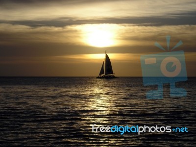 Caribbean Sunset Stock Photo