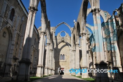 Carmo Church Ruins In Lisbon, Portugal Stock Photo