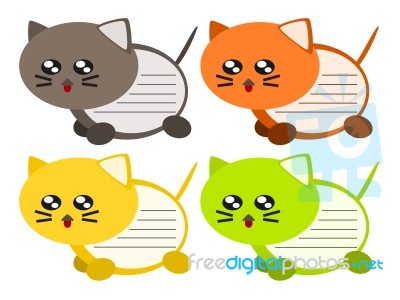 Cartoon Cat Memo Illustration Stock Image
