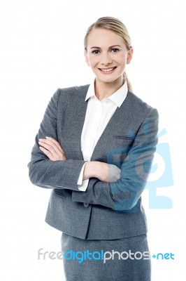 Casual Business Woman Posing Stock Photo