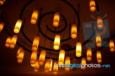 Ceiling Lamps Hanging Stock Photo