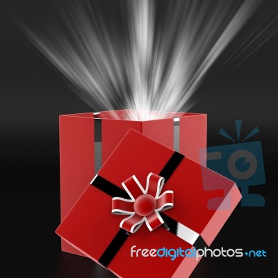 Celebrate Surprise Means Gift Box And Present Stock Image