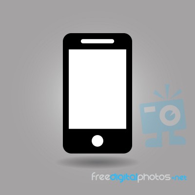 Cell Phone Icon  Illustration Eps10 On Grey Background Stock Image