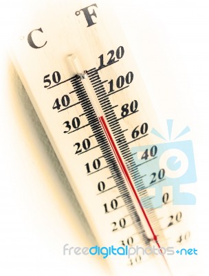 Celsius And Fahrenheit Thermometer Stock Photo