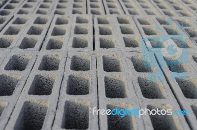 Cement Block Top Stacking Stock Photo