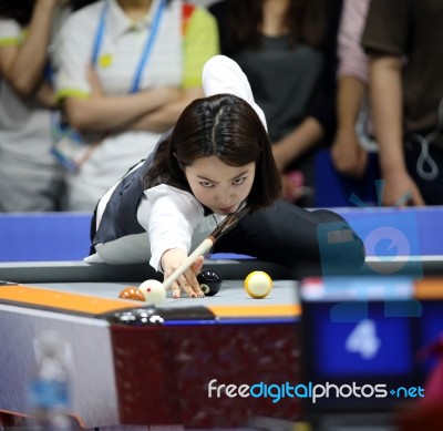 Cha Yu-ram Billiard Player Of South Korea Stock Photo