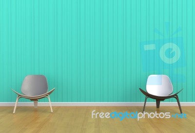 Chair In A Blue Room Stock Image