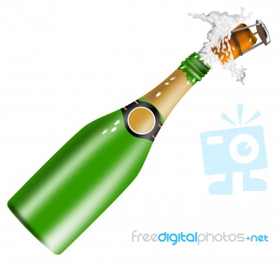 Champagne Bottle Open Lid Stock Image