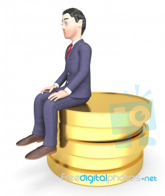 Character Finance Shows Business Person And Success 3d Rendering… Stock Image