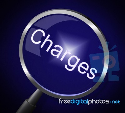 Charges Magnifier Represents Costs Magnification And Cost Stock Image