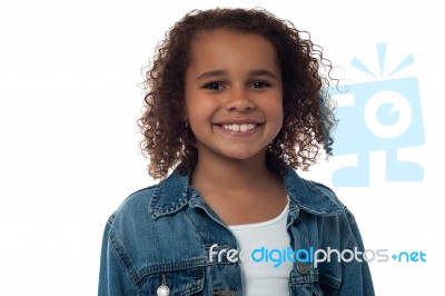 Cheerful Little Girl Posing Stock Photo