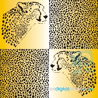 Cheetah Patterns For Textiles And Wallpaper Stock Image