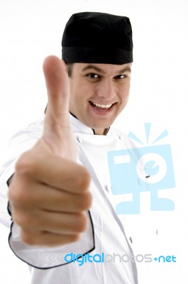 Chef With Okay Hand Gesture Stock Photo
