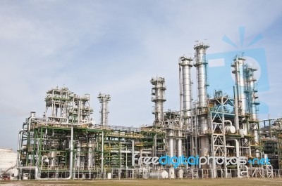 Chemical Plant On Summer Day Stock Photo