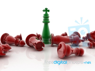 Chess Pieces With King Stock Image