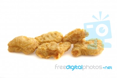 Chicken Nugget On White Background Stock Photo