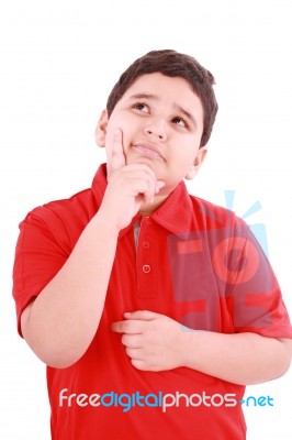 Child With Pensive Expression Stock Photo