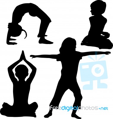 Children Doing Yoga Stock Image