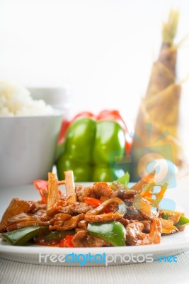 Chinese Beef And Vegetables Stock Photo