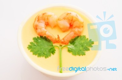 Chinese Steamed Egg Stock Photo