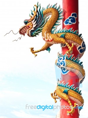 Chinese Style Dragon Statue Stock Image