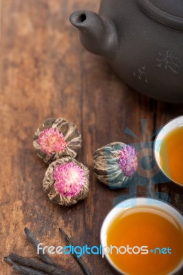 Chinese Style Herbal Floral Tea Stock Photo