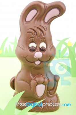 Chocolate Easter Bunny Stock Photo