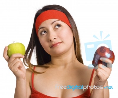 Choosing Which Apple Stock Photo
