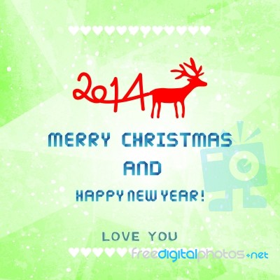 Christmas And New Year 2014 Card2 Stock Image