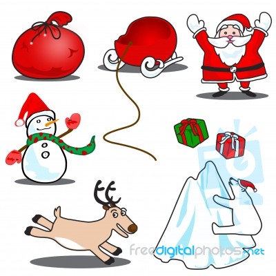 Christmas Cartoon Icon Stock Image