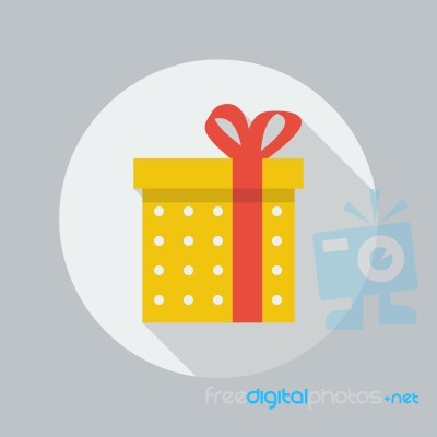 Christmas Flat Icon. Gift Stock Image