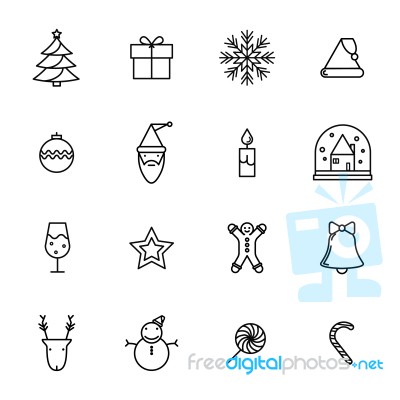 Christmas Outline Icon Stock Image - Royalty Free Image ID 100582026