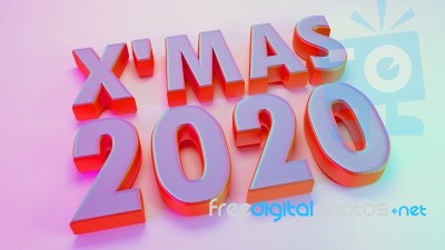 Christmas2020  In Color Background Stock Image 3d Rendering Stock Image