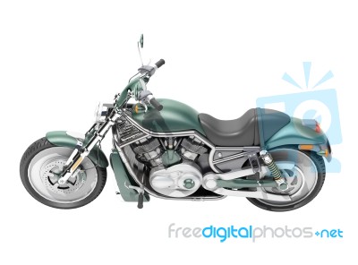 Classic Motorcycle Isolated Stock Image