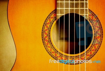 Classical Left Hand Guitar Stock Photo