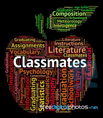 classmates word indicates words schoolmate and schoolmates stock
