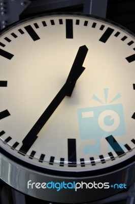 Clock At Sky Train Station Stock Photo