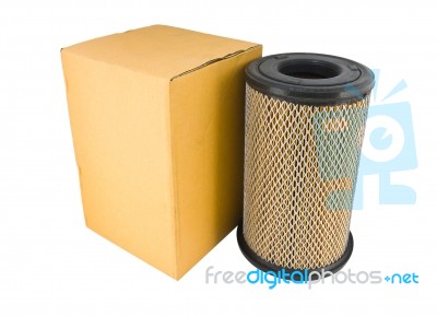 Close-up Of A Air Filter And Box Stock Photo