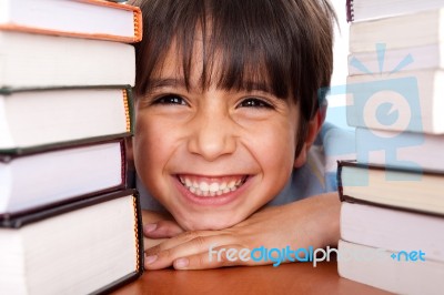 Close-up Of Young School Kid Stock Photo