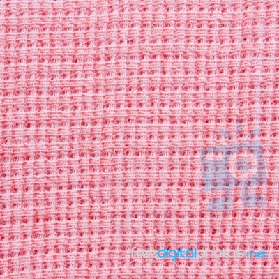 Close-up Pink  Fabric Textile Texture For Background Stock Photo