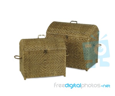 Closed Bamboo Boxes Stock Photo