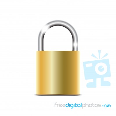 Closed Lock Security Icon Isolated On White Illustration Stock Image
