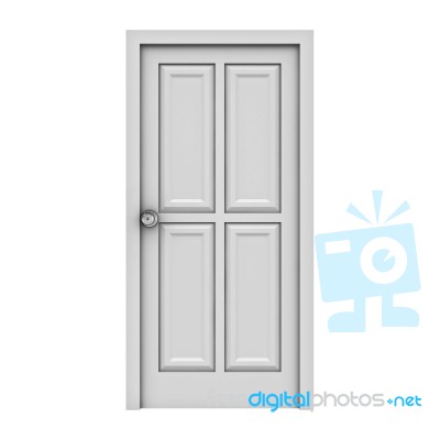 Closed White Door Stock Image