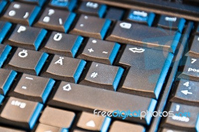 Closeup Of Laptop Keys Stock Photo