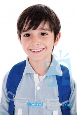 Closeup Smile Of A Cute Young Boy Stock Photo