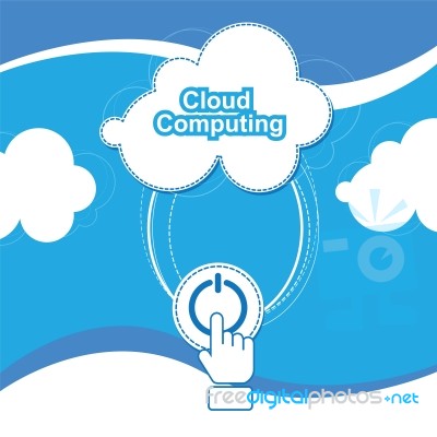 Cloud Computing And Power Button Stock Image
