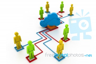 Cloud People Networking Stock Image