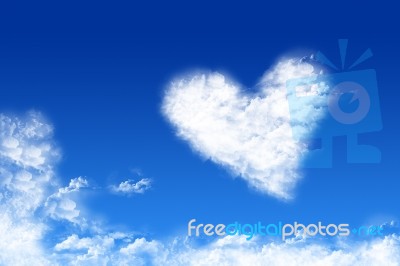 Cloud Shaped Heart On Sky Stock Photo