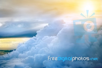 Clouds With Sunset Stock Photo